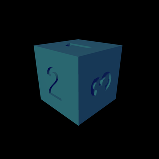 cubique dé cube dado mourir écrou chance probabilité magie 3d print model - Mito3D