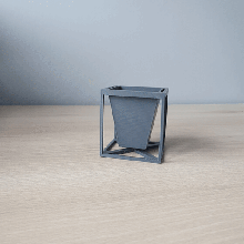 kübik vazo küp tasarım çiçek tencere 3d print model - Mito3D