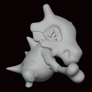 cubone pokemon figure statue videogame videogames miniature sculpture fanart figurine kanto go 3d print model - Mito3D