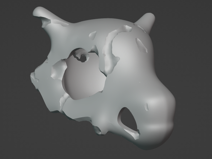 cubone cráneo dañado Arte pokemon tragosso esqueleto 3d print model - Mito3D