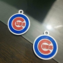 cubs logo baseball key ring 3d print model - Mito3D