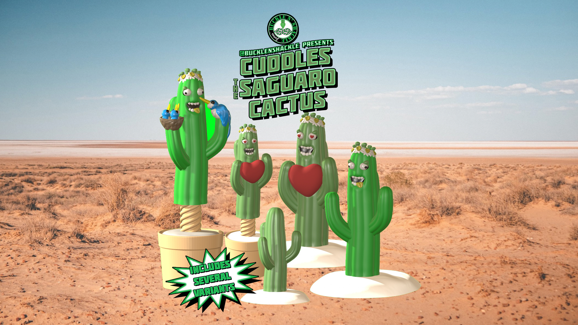 abraços saguaro cacto figura inquietação parafuso comercial versão 3D print model - Mito3D