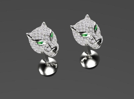 gemelos pulsera pantera panthera panter anillo colgante pendiente pendientes 3d print model - Mito3D