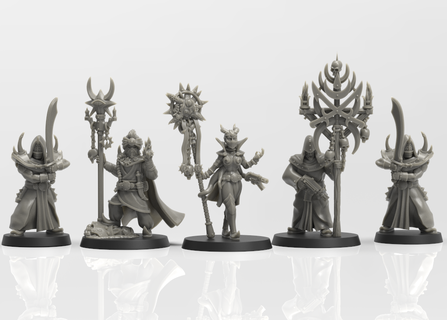 cult leader dark council commune chaos cultists tabletop war 28mm 32mm space 3d print model - Mito3D