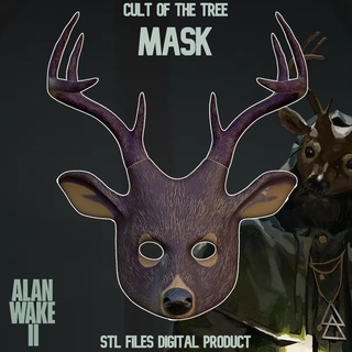 cult tree deer mask alan wake 2 3d print model - Mito3D