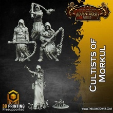 cultists morkul - set 4 rats 32mm scale pre-supported miniatures 3d print model - Mito3D