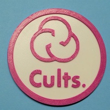 cults3d coaster ev logo 3d print model - Mito3D