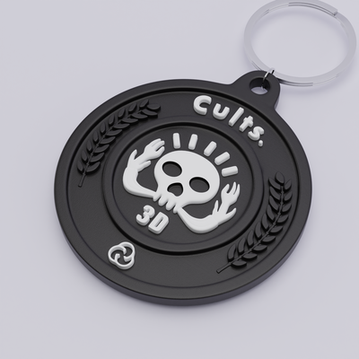 cultes logo porte clés bijoux fantôme impression mignonne clé voiture sac 3d print model - Mito3D