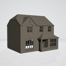 le comté de cumbria, maison individuelle l'architecture une famille moderne anglais britannique au royaume-uni modèle chemin fer oo jauge 3d print model - Mito3D