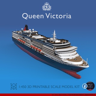 cunard queen victoria cruise ship 1 450 model kit Various qv elizabeth qm2 3d print model - Mito3D