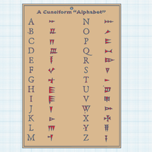 écriture cunéiforme à l'alphabet art décor de la décoration peinture murale alphabet mésopotamie écrire 3d print model - Mito3D