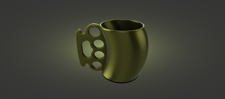 cup brass knuckles gift real men 3d print model - Mito3D