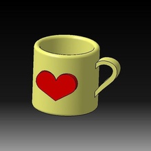 cup tea food sweet heart girl children 3d print model - Mito3D