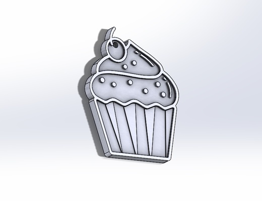 cupcake keychain magnet home 3d print model - Mito3D