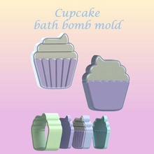 cupcake mold bath bomb solid shampoo molds mould press cake 3d print model - Mito3D