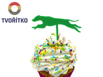 cupcake topper - greyhound dog 3 muffin stick pin decoration kitchen bake 3d print model - Mito3D