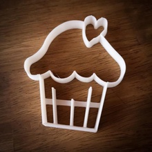 cupcake valentines day cookie cutter home house cutters bakery baking cream food design heart love kitchen 3d print model - Mito3D