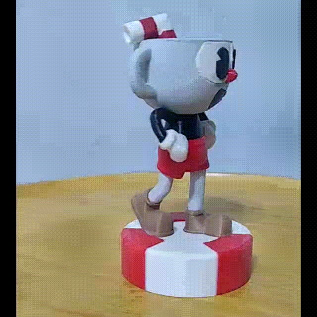cuphead oyuncu 1 oyuncak Oyna aksiyon şekil Sanat blender 3D print model - Mito3D