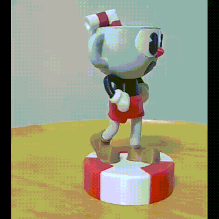 cuphead player 1 toy play action figure art blender 3d print model - Mito3D