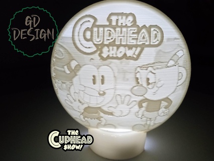 cuphead mostrare luce vari spettacolo arredamento tealight ragazzi xbox ps4 pc gioco cartone animato libro notturna 3d print model - Mito3D