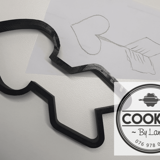 seta do cupido cortador de cookie ferramenta o dia dos namorados amor 3D print model - Mito3D
