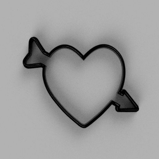 aşk tanrısı kurabiye kesici kalp 3D print model - Mito3D