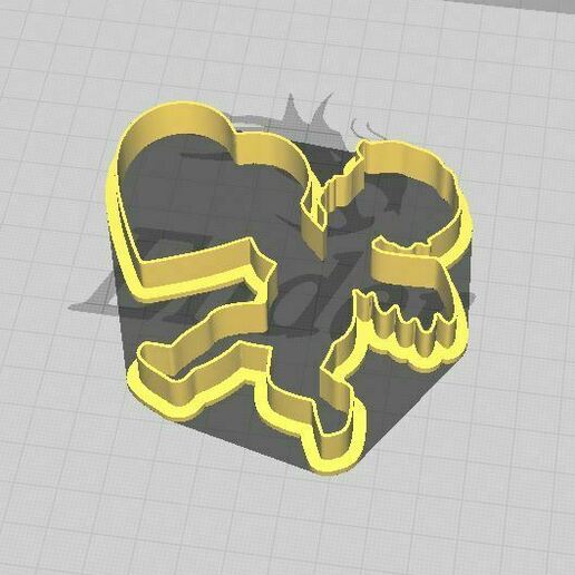 Cupido amor Galleta fondant cortador estampadora 3D print model - Mito3D