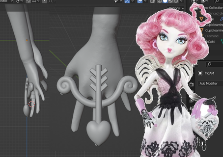 Cupido anillo reemplazo monstruo alto muñeca personalizado accesorio 3d print model - Mito3D