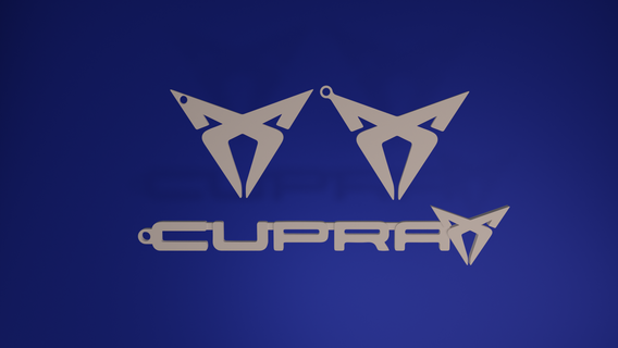 cupra keychain logo lettering 3d scan 3d print model - Mito3D