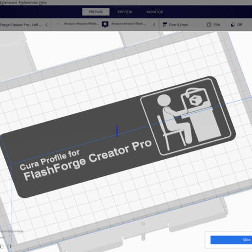 cura profile flashforge creator pro 3d_printer_accessories 3D print model - Mito3D