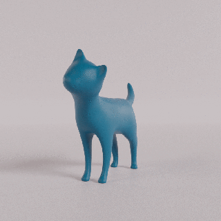 curioso gattino figura animale arte gatto statua 3d print model - Mito3D