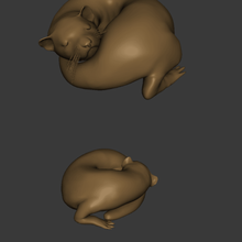 curled up ferret art sleepy sleeping 3d print model - Mito3D