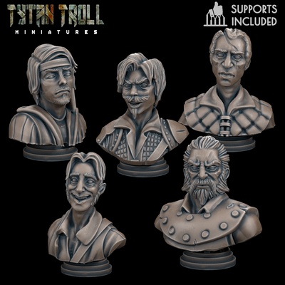 curse of strahd - bust pack 11 pre-supported game dnd fantasy miniatures minis creepy barovia rose doru thorn donovich presupported 32mm wereboar 3d print model - Mito3D