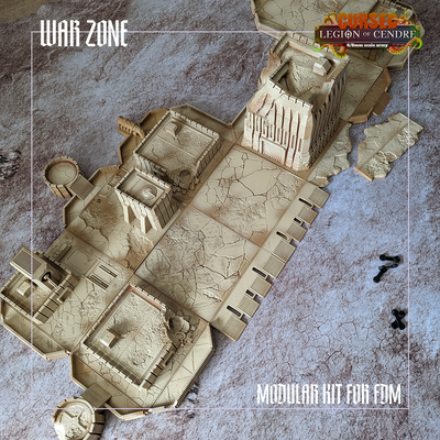 cursed legion of cendre - war zone wargame epic 6mm 8mm 15mm epicscale terrain ruin warzone modular wargaming building 3d print model - Mito3D