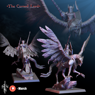 cursed lord miniature undead vampire count paladin deathknight zombie hippogryph griffon hippogriff gryphon 3d print model - Mito3D