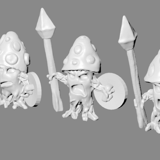 maudit champignon guerrier miniatures art les créatures warhammer dessus de table champignons miniature rois la guerre fantaisie le mdn jeu plateau 3D print model - Mito3D