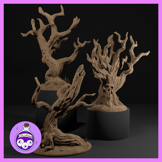 cursed trees tree forest enchanted woods woodland scatter terrain ttrpg dnd dungeonsanddragons miniature pathfinder 3d print model - Mito3D
