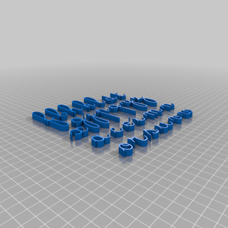 cursive alphabet letters learning 3d print model - Mito3D