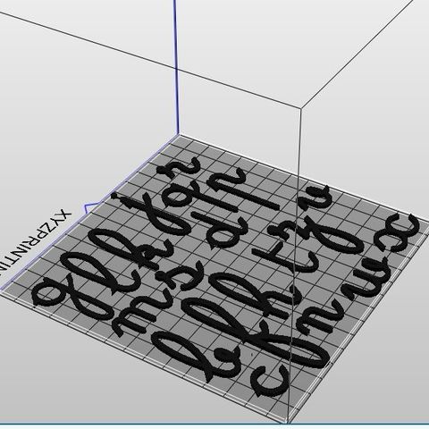 lettres cursives petit modèle jeu l'éducation alphabet l'écriture cursive 3D print model - Mito3D