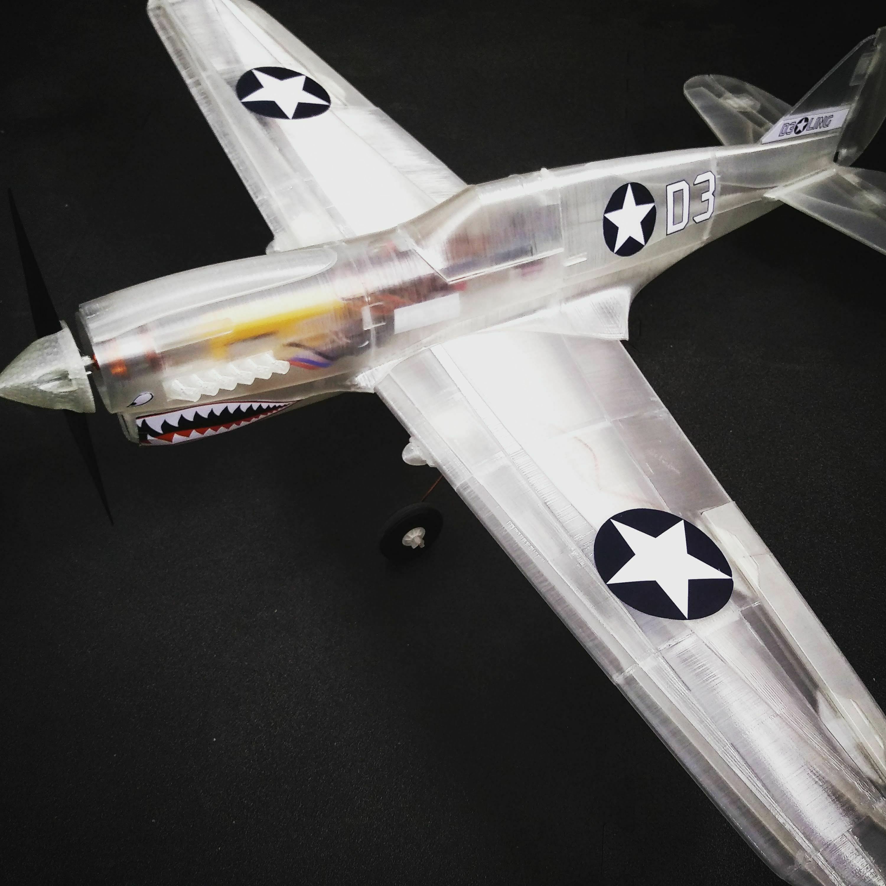 Curtis rc 1100mm p40 uçak 3D print model - Mito3D