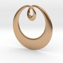 curve pendant jewelry pendulous bend 3d print model - Mito3D