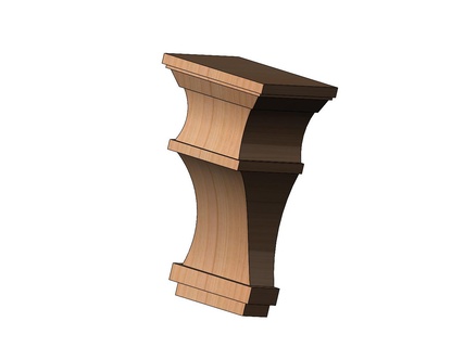 curved core mission corbel bracket 3d print model architectural decorative ornament decor wall cnc carving plaster moldings relief printable wood curve profile 3d print model - Mito3D