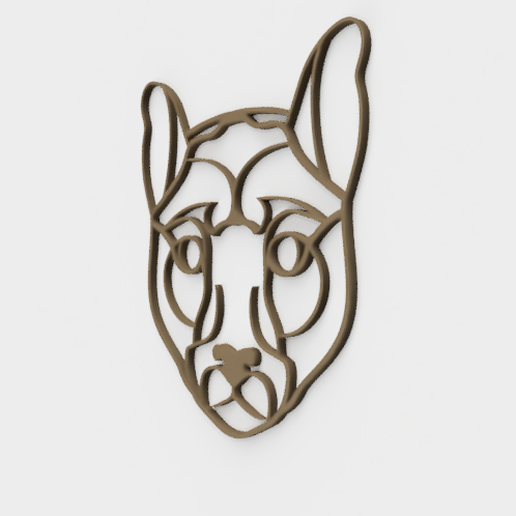 kavisli geometrik puma 2d duvar heykel Sanat fauna çokgen dekorasyon hayvan dekor minimalizm hayvanlar 3D print model - Mito3D