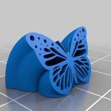 curved rubber butterfly art decor design flexible toy 3d print model - Mito3D