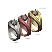 gebogen Solitär Diamant Ring Größen 6 7 8 3d drucken Modell Schmuck Mode druckbar Gold Silber Luxus organisch Kurve Kuppel gerundet Aussage 3d print model - Mito3D