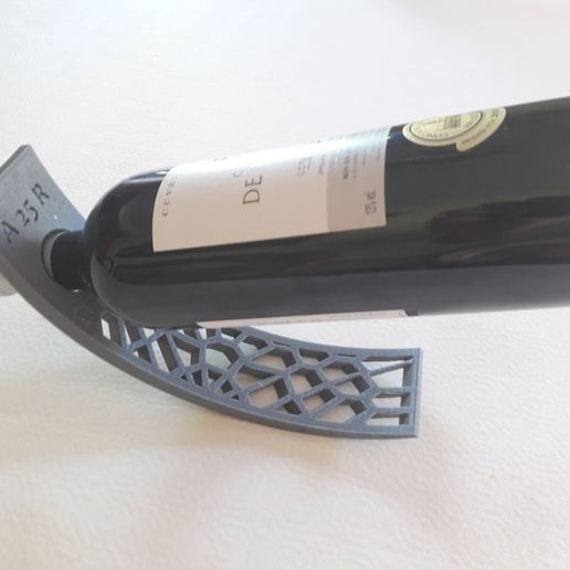 curved wine bottle holder 3D print model - Mito3D