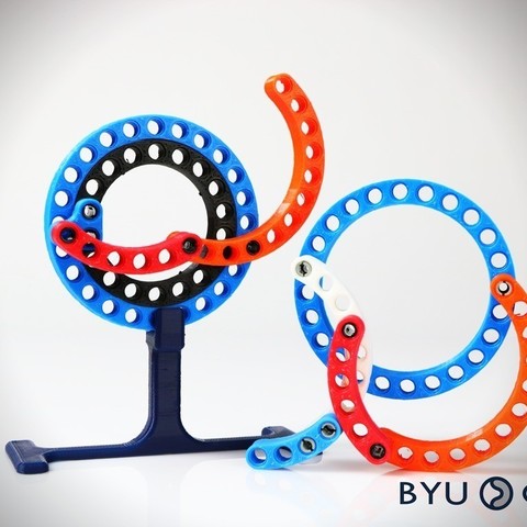 curvedlinks large size circular links lego compatible game construction toys mechanism mechanical linkages technic kinematics fun engineering diy developable developablemechanism curved surface compliant mechanisms cmr byu building 3D print model - Mito3D