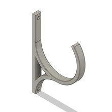 curvy bracket tool pole circular curved wall mount holder 3d print model - Mito3D