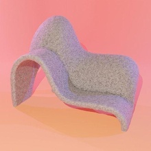 curvy concrete bench model_furniture 3d print model - Mito3D
