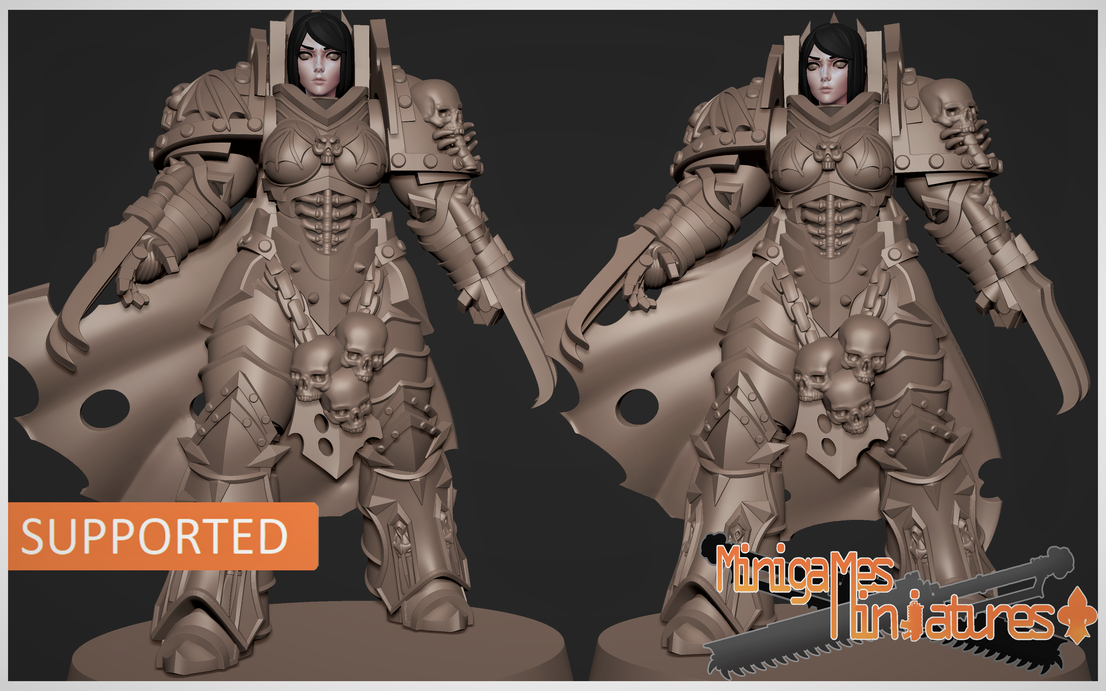 curze waifu anime figurine Game wh eldar tau necron ork sob sister of battle space marine night lords killteam alternative 3D print model - Mito3D